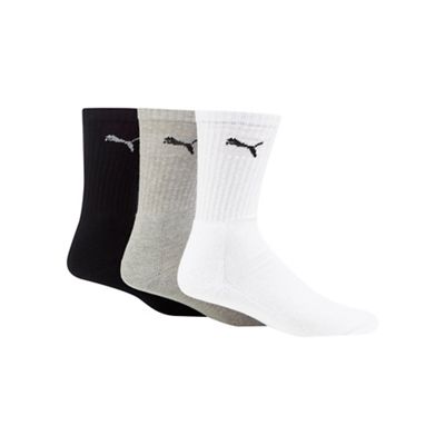 Pack of three assorted logo embroidered trainer socks